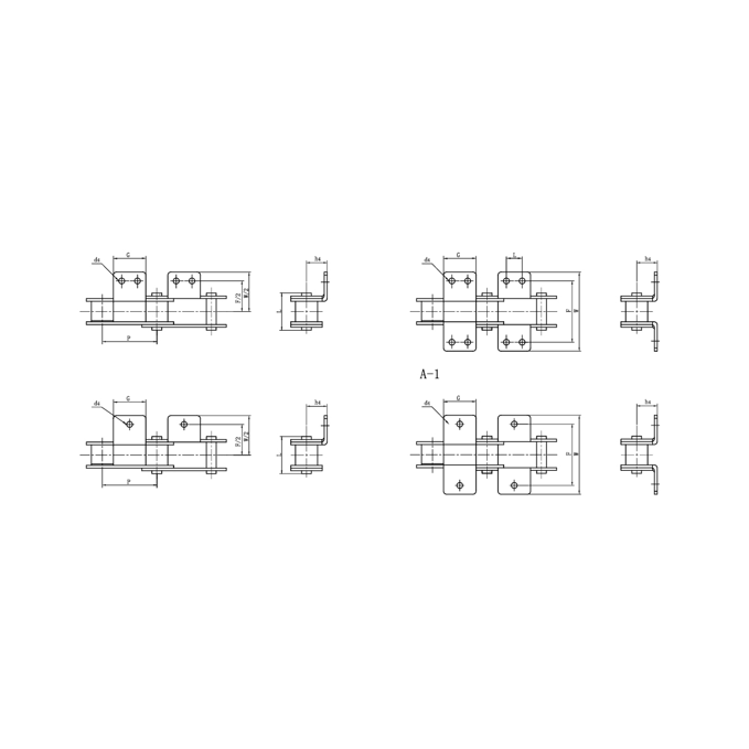Accessoires pour chaînes de convoyeur à double pas