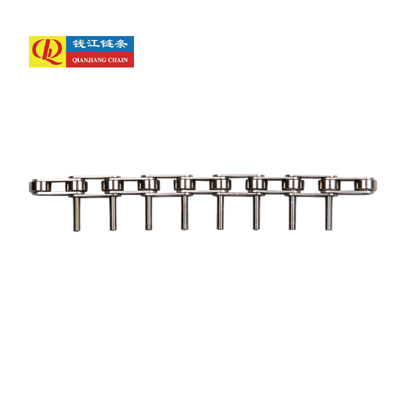 Chaînes de convoyeur à double pas en acier inoxydable avec axes rallongés