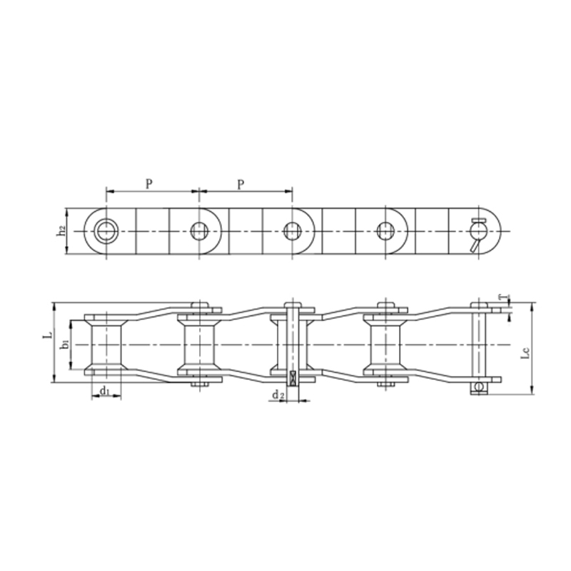 Chaînes de broyeur à maillons coudés en acier soudé