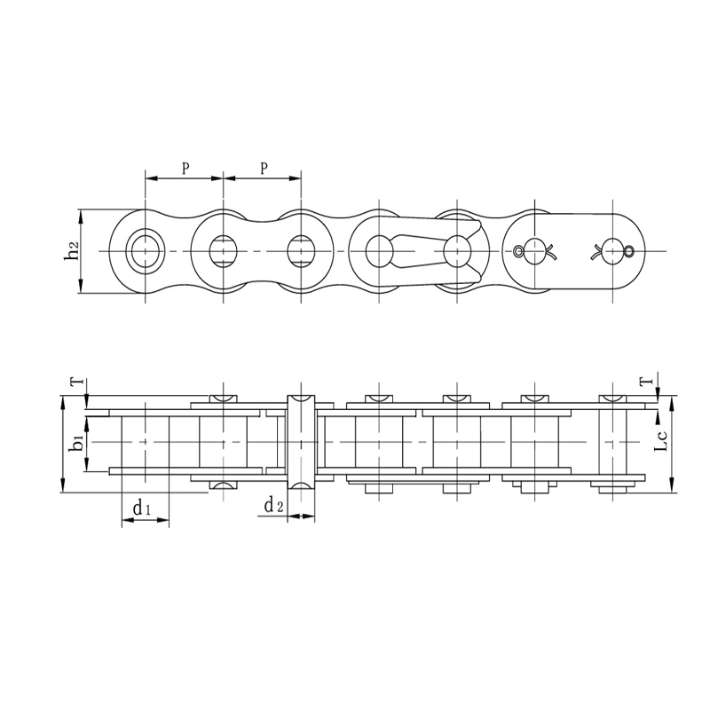 Chaînes de moto robustes et robustes en acier allié de haute qualité
